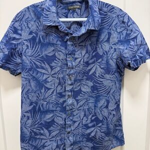 Slate & Stone Navy Leaf Print Men's Shirt